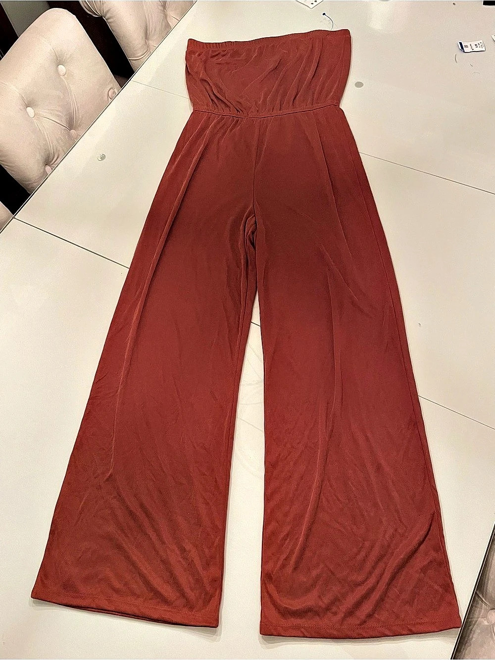 Forever 21 Wide Leg Strapless Jumpsuit Large Like New